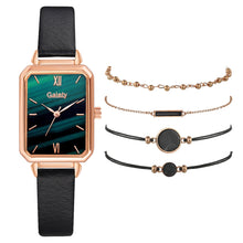 Load image into Gallery viewer, 5pcs Set Fashion Watch For Women Square Leather Ladies Bracelet Watches Quartz Wrist Watch Female Black Clock