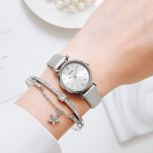 Load image into Gallery viewer, Gaiety Brand Women Watches Fashion Ladies Quartz Watch Bracelet Pink Dial Simple Sliver Leather