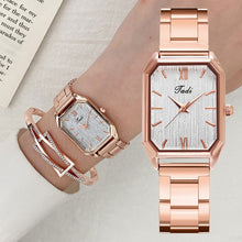 Load image into Gallery viewer, Fashion Watch For Women Luxury Rose Gold Rhinestone Bracelet Watch Ladies Quartz