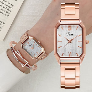 Fashion Watch For Women Luxury Rose Gold Rhinestone Bracelet Watch Ladies Quartz