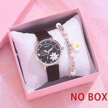 Load image into Gallery viewer, Fashion Brand Watches For Women Cartoon Pattern Flowers Pink Watch Girls Students Leather