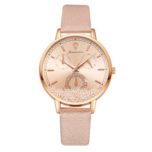 Load image into Gallery viewer, Watch For Women Fashion Quartz Watch Elegant Leather Strap Movable Diamond Ladies