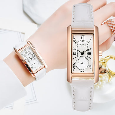 Fashion Watch For Women Dress Leather Rectangle Ladies Bracelet Watch Simple Casual