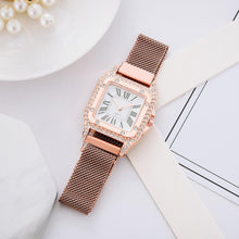 Load image into Gallery viewer, New Watches Women Square Rose Gold Wrist Watches Magnetic Fashion Brand Watches