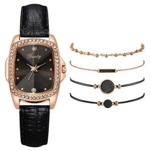 Gaiety Brand Fashion Watch For Women Diamond Magnet Buckle Square Watch Rose Gold 