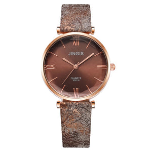 Women Casual Leather Belt Watches Simple Ladies'  Big Dial Sport Quartz Clock Dress