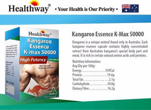 HEALTHWAY KANGAROO 50000MG 100 TABS FOR MEN INCREASE MUSCLE TONE 1 BOX