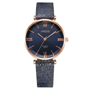 Women Casual Leather Belt Watches Simple Ladies'  Big Dial Sport Quartz Clock Dress