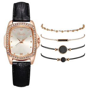 Gaiety Brand Fashion Watch For Women Diamond Magnet Buckle Square Watch Rose Gold 