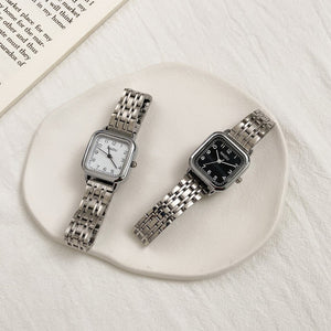 Luxury Square Fashion Diamond Ladies Wristwatches Stainless Steel Silver Female Quartz Watch Montre Femme