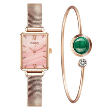 Load image into Gallery viewer, Gaiety Brand Women Watches Fashion Square Ladies Quartz Watch Bracelet Set