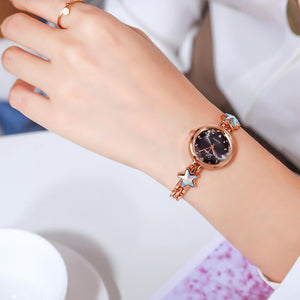Bracelet Watches Set For Women Fashion Rhinestone Star Bracelet Watch Ladies Dress Watches New Zegarek Damski