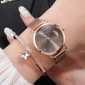 Luxury Watch For Women Rose Gold Mesh Strap Women's Fashion Watches Simple