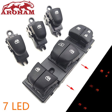 7 LED Auto Power Window Switch/Single Window switch With LED For Nissan Qashqai J11/Altima/Sylphy/Tiida/X-Trail Orange light
