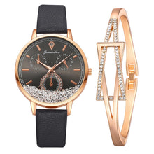 Load image into Gallery viewer, Watch For Women Fashion Quartz Watch Elegant Leather Strap Movable Diamond Ladies