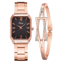 Load image into Gallery viewer, Fashion Watch For Women Luxury Rose Gold Rhinestone Bracelet Watch Ladies Quartz