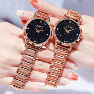 Lvpai Brand Women Dress Watches Big Dial Rose Gold Fashion Ladies Wristwatch