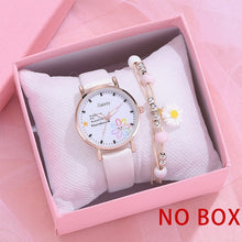 Load image into Gallery viewer, Fashion Brand Watches For Women Cartoon Pattern Flowers Pink Watch Girls Students Leather