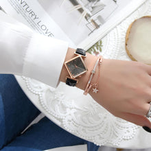 Load image into Gallery viewer, Luxury Creative Simple Dress Leather Watches Female Black Clock Ladies Bracelet Watch