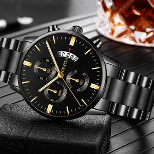 Sports Watches Luxury Men Stainless Steel Quartz Wrist Watch for Man Business