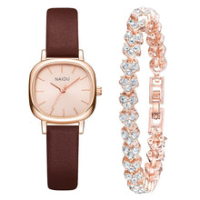 Load image into Gallery viewer, Casual Women Romantic Small Square Wrist Watch Bracelet Leather Rhinestone Designer Ladies