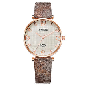 Women Casual Leather Belt Watches Simple Ladies'  Big Dial Sport Quartz Clock Dress