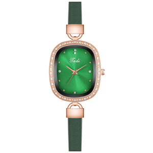 Bracelet Watches Ladies Thin Leather Strap Rhinestone Ladies Wrist Watch Arabic Numerals Dial Quartz Clock Gifts