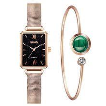 Load image into Gallery viewer, Gaiety Brand Women Watches Fashion Square Ladies Quartz Watch Bracelet Set