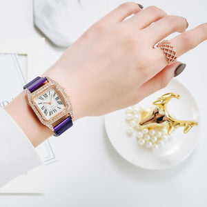 New Watches Women Square Rose Gold Wrist Watches Magnetic Fashion Brand Watches