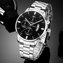 Load image into Gallery viewer, Fashion Men Luxury Stainless Steel Watch Calendar Date Quartz Wrist Watch Watches