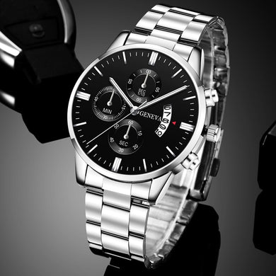 Fashion Men Luxury Stainless Steel Watch Calendar Date Quartz Wrist Watch Watches