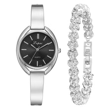 Load image into Gallery viewer, 2pcs Set Women Bracelet Watches Fashion Women Dress Ladies Wrist Watch Luxury Rose Gold