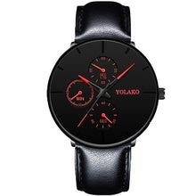 Load image into Gallery viewer, Mens Business Black Watches Luxury Stainless Steel Ultra Thin Mesh Belt Quartz