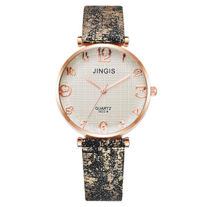 Women Casual Leather Belt Watches Simple Ladies'  Big Dial Sport Quartz Clock Dress