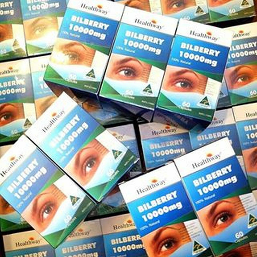 Healthway BILBERRY 10000 mg. 60 Capsules Eye Care Health 1 Box