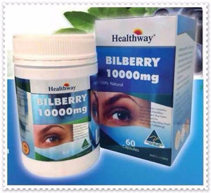 Healthway BILBERRY 10000 mg. 60 Capsules Eye Care Health 1 Box