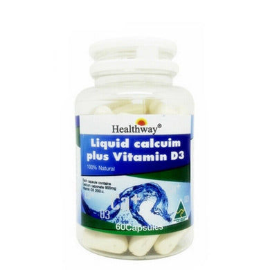 Healthway Liquid Calcium 900mg plus Vitamin D3 Increase Height Strong Bone 60Cap