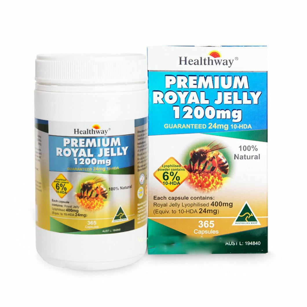 Healthway Premium Royal Jelly 1200mg. Supplements Fantastic Product 365 Tablets 1 Box