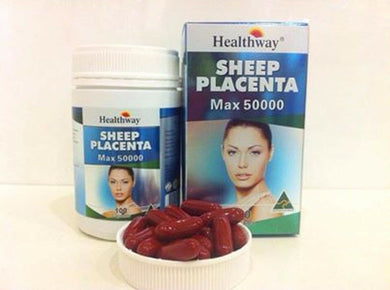 Healthway Sheep Placenta Max 50000mg Soft gel High Concentrated Supplement 100 Capsules