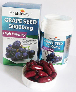 Healthway grape seed 50000 MG. High Potency Anti-Aging Dietary 100 Tablets