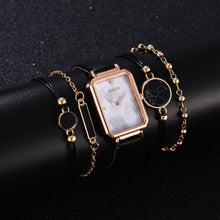 Load image into Gallery viewer, 5pcs Set Fashion Watch For Women Square Leather Ladies Bracelet Watches Quartz Wrist Watch Female Black Clock