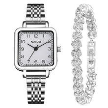 Load image into Gallery viewer, Luxury Square Fashion Diamond Ladies Wristwatches Stainless Steel Silver Female Quartz Watch Montre Femme