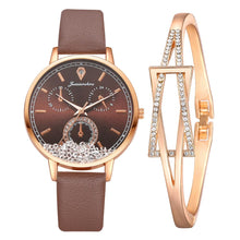 Load image into Gallery viewer, Watch For Women Fashion Quartz Watch Elegant Leather Strap Movable Diamond Ladies