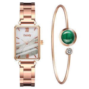 Gaiety Brand Women Watches Fashion Green Dial Square Ladies Quartz Wrist Watch Bracelet Simple Dress