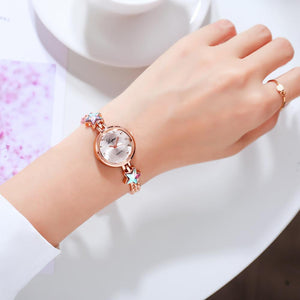 Bracelet Watches Set For Women Fashion Rhinestone Star Bracelet Watch Ladies Dress Watches New Zegarek Damski