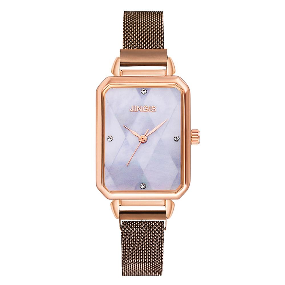 Fashion Women Watches Luxury Magnet Buckle Rectangular Dial Rhinestone Watch Ladies