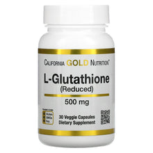 Load image into Gallery viewer, L-GLUTATHIONE (REDUCED) 500 MG CALIFORNIA GOLD NUTRITION (120 CAPSULES)