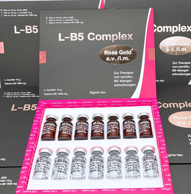L-B5 COMPLEX ROSE GOLD (L-CARNITINE INJECTION) FAST FAT BURN 1 Box