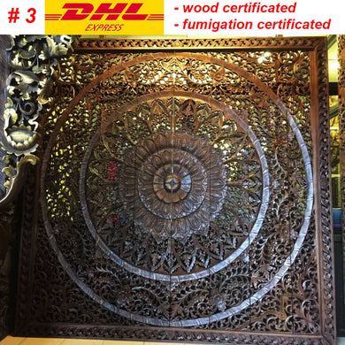 Large Wood Carved Wall Panels Headboard Hanging Decorative Contemporary 240x240