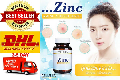 6X MEDITA ZINC Dietary Supplement Reduce Acne Blemishes And Hair Loss Problems